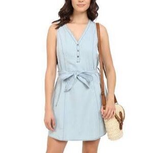 Chambray Denim Sleeveless Dress